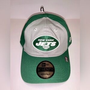 New Era 9Twent N Y Jets Green/White Jets logo, Gray/Grn Snapback Hat Cap NFL